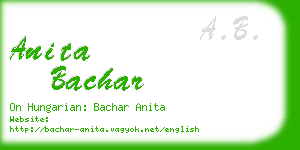 anita bachar business card